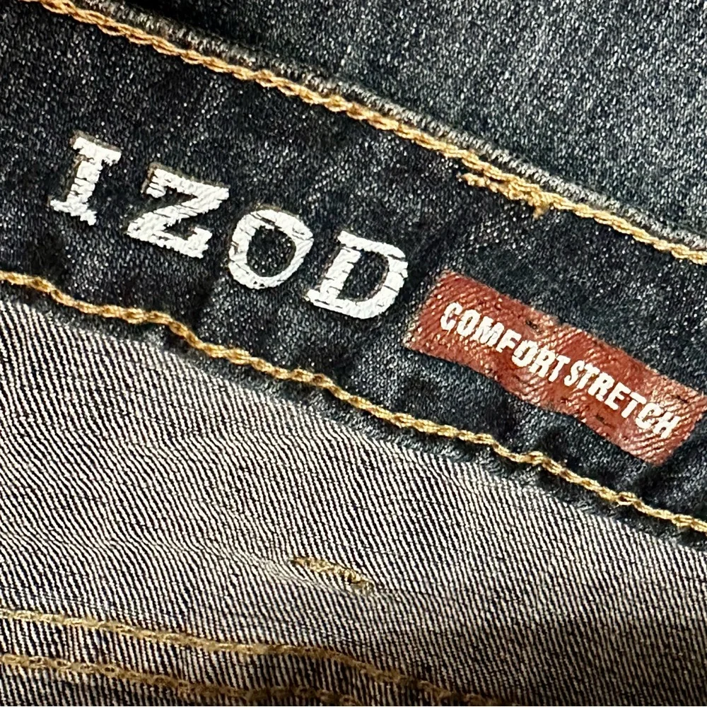 Izod Men Comfort Stretch Relaxed Straight Leg Denim Blue Jeans 42x34 Western